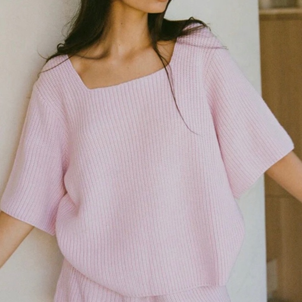 Sabo skirt sevina pink relaxed knit top
